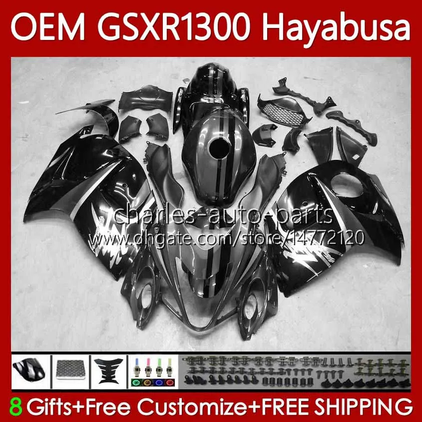 Carénages OEM Pour SUZUKI Hayabusa GSXR-1300 2014 2015 2016 2017 2018 2019 77No.89 GSXR 1300 CC GSX R1300 08-19 1300CC GSXR1300 08 09 10 11 12 13 Corps d'injection gris noir