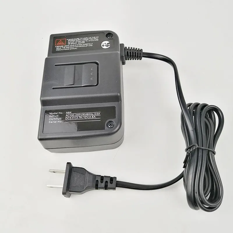 Chargeurs de batteries entrée ca 110V 100-245V 220V 50/60Hz 0,5a adaptateur d'alimentation cc pour Nintendo 64 - N64 cordon d'alimentation/câble prise US/EU