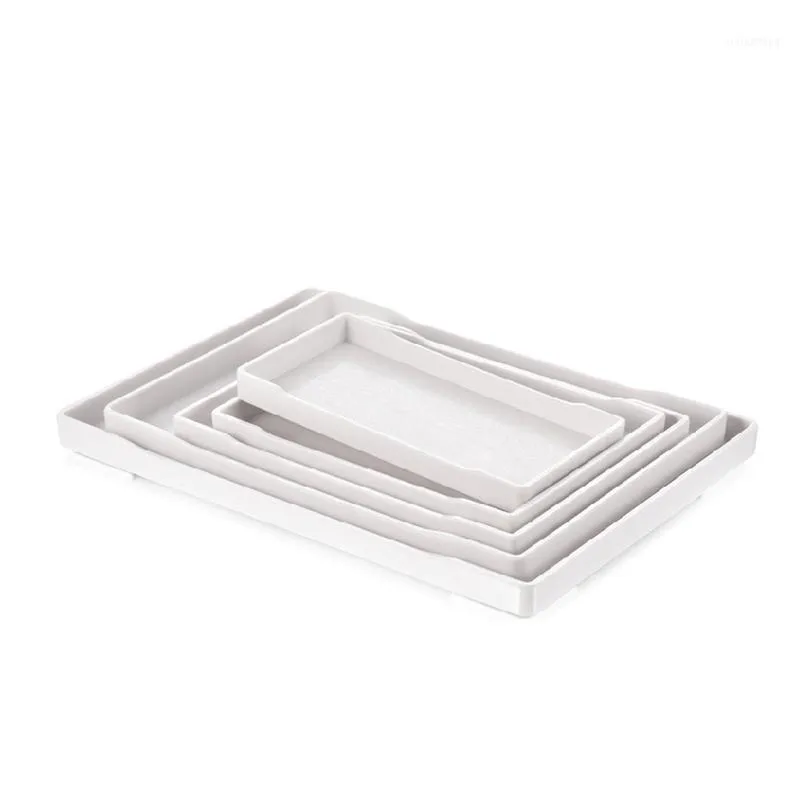 Simple White/black Rectangular Plastic Tray Anti-slip Trays Bandejas Para Decora O De Festa Wood Durable Trays1