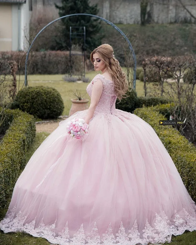 strapless open back dress Primrose Salmon Pink Bridal Tulle Gown 4 main image 0