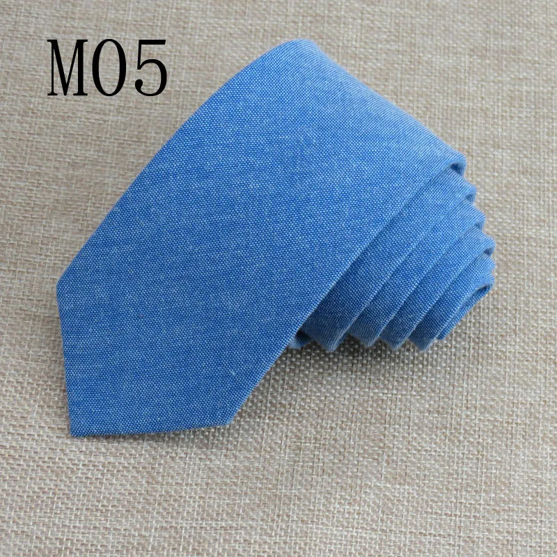 Men's Skinny Tie - Cotton Linen Solid Color Necktie For Wedding, Business & Formal Events (59"L X 2.56"W) - View #9