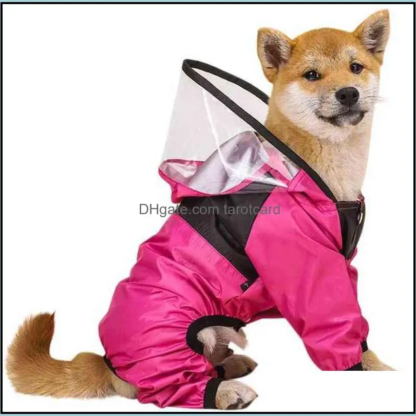 Pet Dog Raincoat The Dog Face Pet Clothes Jumpsuit Waterproof Dog Jacket Dogs Water Resistant Clothes for Dogs Pet Coat 220113