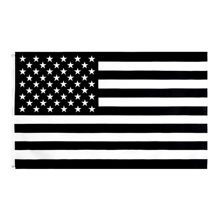 Black And White American Protest Flags Banners 3 X 5ft 100D Polyester