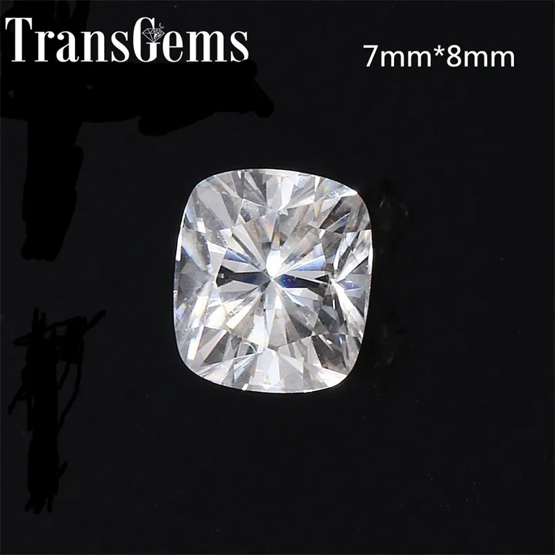 Transgems 7 ملليمتر * 8 ملليمتر 2 ct f لون وسادة cut مختبر نمت moissanite الماس فضفاض حجر Y200620