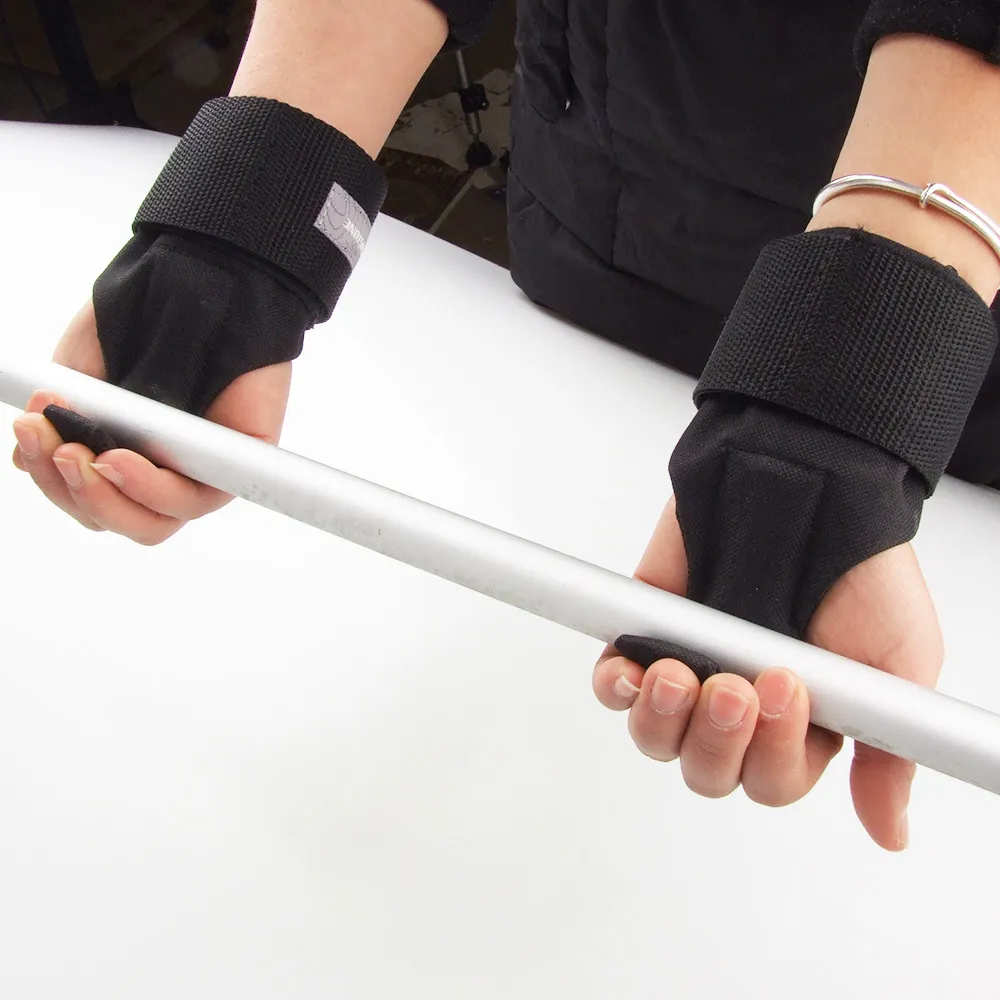 Luckstone New Quality Weight Lifting Bar Straps Gym Bodybuilding Wrist Support Wraps Bandage Black Q0107