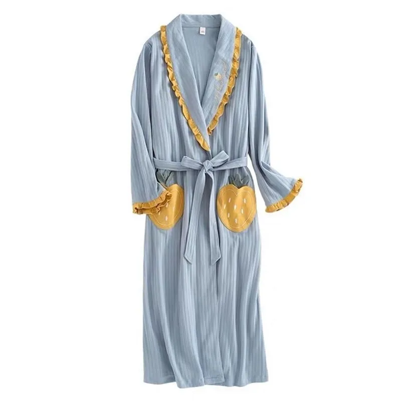 DEANSE Женская одежда для домашнего костюма / носить ночь спать женские махровые / хлопчатобумажные / длинные халат женский халат ночной роминг ночные женщины 210203