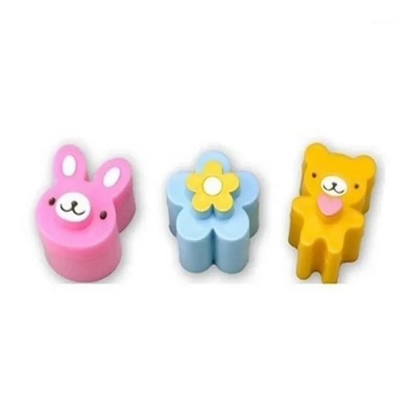 Cake Tools Wholesale- 3pcs/set Lovely Bear Flower Shape DIY Toast Sandwich Bread Cutter Mold Mould Moule Chocolat Plastiques1