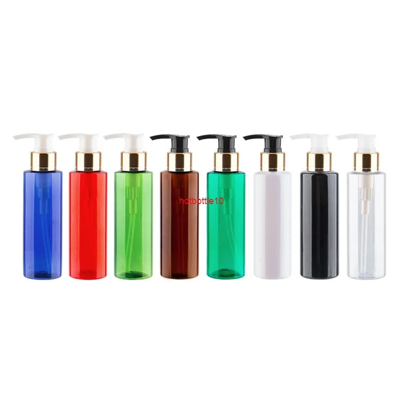 100 ml x 50 bouteilles en plastique rechargeables vides avec col à vis en aluminium doré Conteneurs cosmétiques Shampooing Bouteille Gel douche Bottleshipping