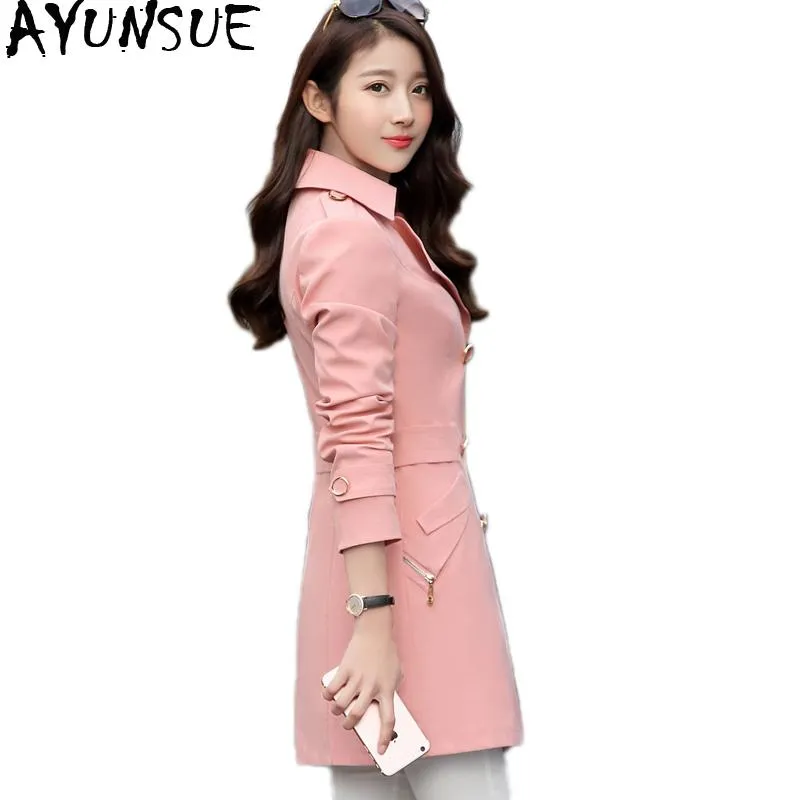AYUNSUE Women's Windbreaker Plus Size Coat Female Trench Coat For Women Long Sleeve Korea Style 's Coats Outwear KJ214 AYUNSUE Women's Windbreaker Plus Size Coat Female Trench Coat For Women Long Sleeve Korea Style 's Coats Outwear KJ214