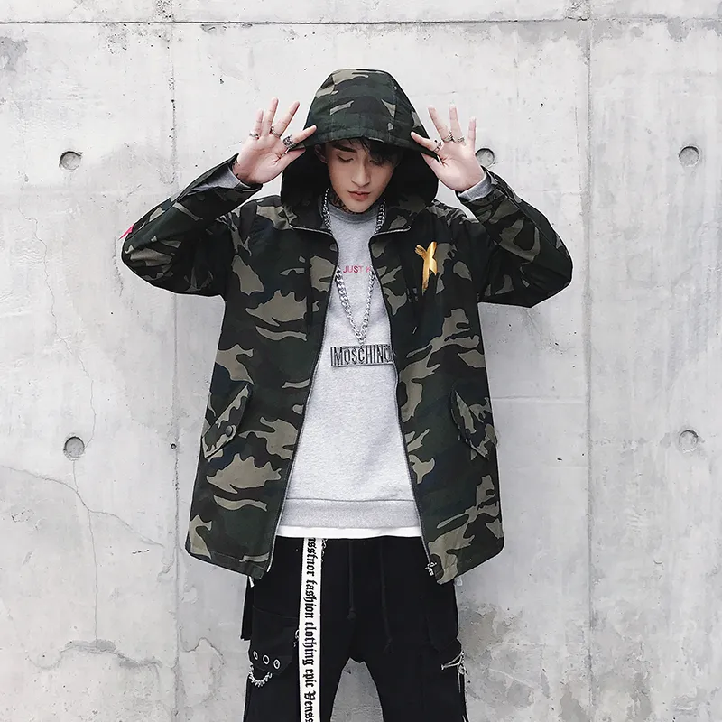 High Street Camouflage Bomber Jeans Coat For Men For Men With 