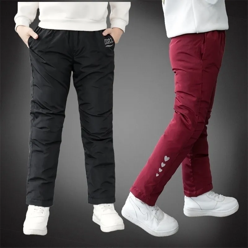 New Winter Boys Down Cotton Warm Pants Baby Waterproof Snow Pants Niños 2- Ropa para niñas legging Pantalones LJ201019