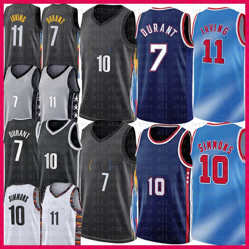 Kevin Durant dos homens 72 Biggie Kyrie Irving Ben Simmons Jersey Mens Camisas 2022 Novo 11 7 10 Jerseys