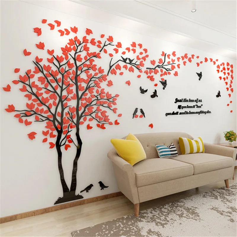 3D Boom Wandstickers - Acryl Woonkamer Wanddecoratie Fotolijst Muurstickers Muursticker Voor Thuis Slaapkamer Bedroom Aisle Wall Decoration Wall Stickers Huisdecoratie (Zwart 137cm*210cm