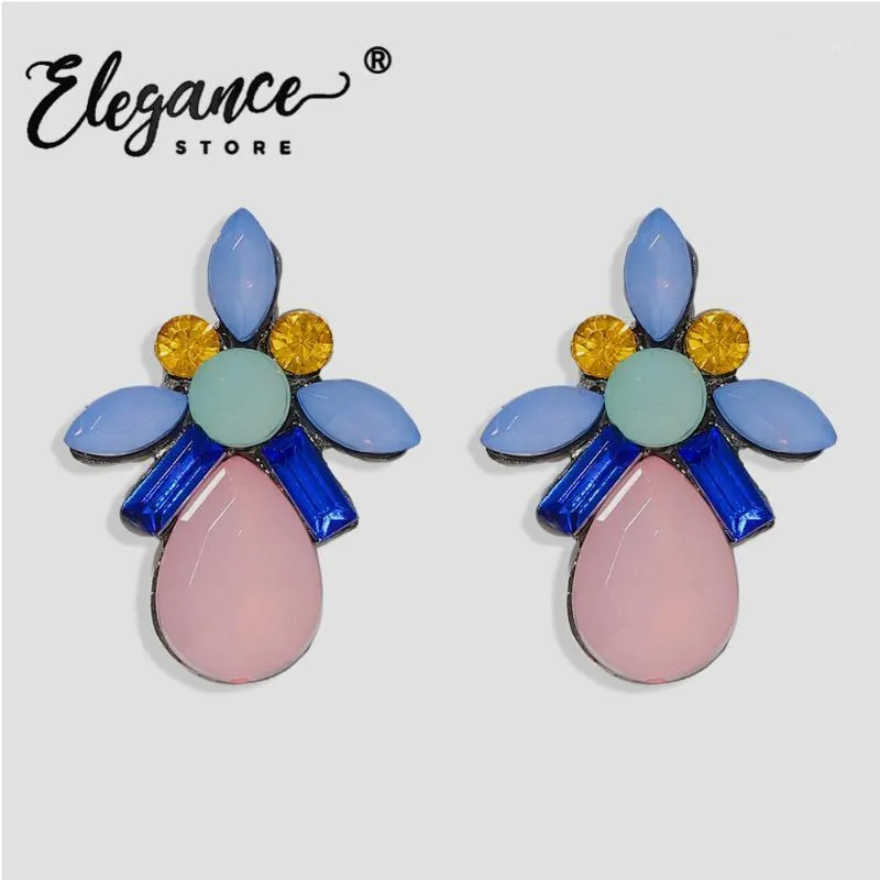 Stud Elegance Bohemian Big Earrimgs pour femmes 2021 Multicolore Acrylique Insecte Brincos Mode Bijoux De Mariage Cadeau Sister1