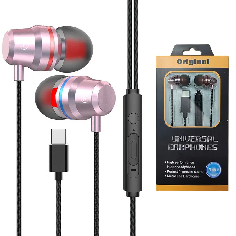 TIPO C USB Auricolare Cablato Metallo Super Bass Stereo Musica HIFI Sport Auricolare Con MIC Bass Per Cuffie Xiaomi Huawei - Foto 11