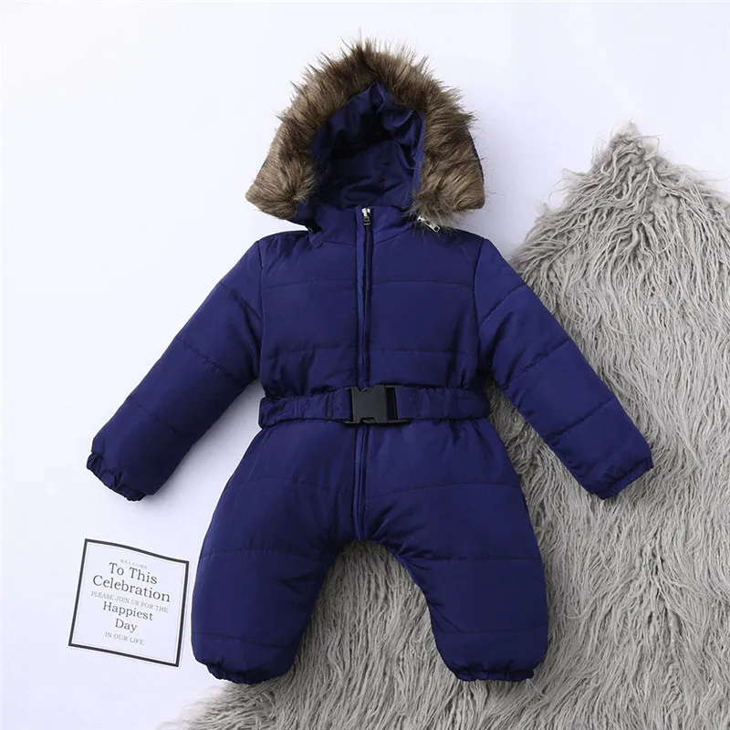 Kids Baby Toddler Boy Girl Warm Faux Fur Hooded Winter Jacket Coat Outerwear #3J24 (65)