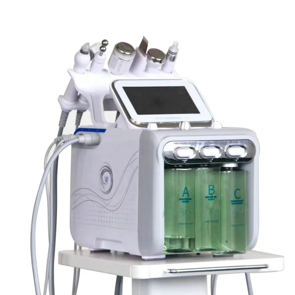 Multifunktionell 6 i 1 Hydro Microdermabrasion Face Peel Clean Skin Care Facial Cleaning Hydra Water Oxygen Jet Peel Machine för hemmabruk
