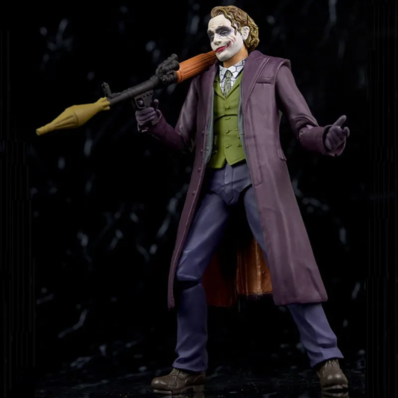 15cm NECA SHF Cavaleiro Dark Clown Heath Ledger Joker Masculino Ação Boneca Figura Funok Palhaço Modelo Brinquedos Com Caixa