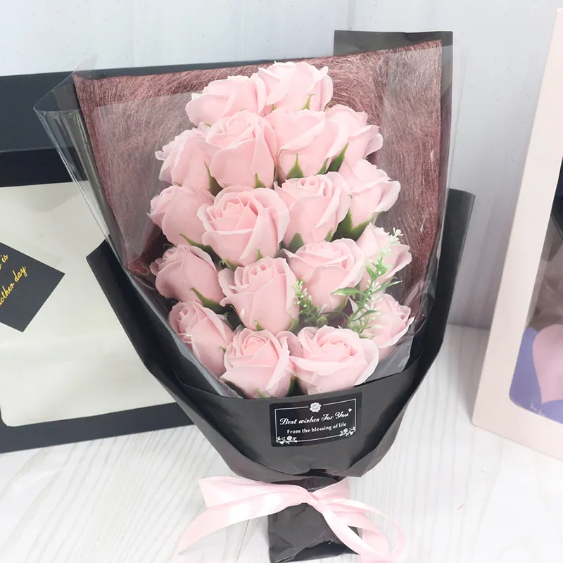 JAROWN Artificial Soap Flower Rose Bouquet Gift Bags Valentine