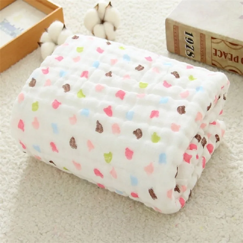 Muslin Swaddle Baby Blankets Swaddling 100% Cotton Swaddle Wrap for Newborn Babies 6 Layer Bath Towel Blanket Baby Bedding LJ201014