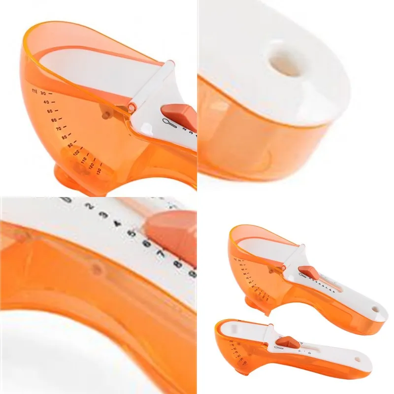 Strumenti di cottura Cucchiaio dosatore Magnete Grandi dimensioni ridotte Cucchiai scala regolabile Scoop per latte in polvere arancione in plastica Nuovo arrivo 5yk L1