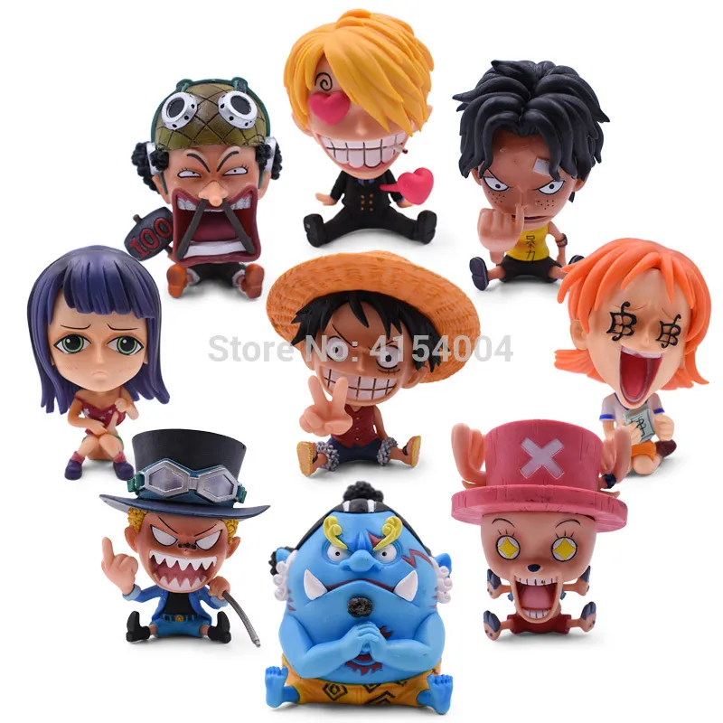 Figurine One Piece Anime vêtements noirs, Version cinéma de Luffy Zoro  Sanji franchine Nami Pvc poupée Action décoration jouet cadeaux