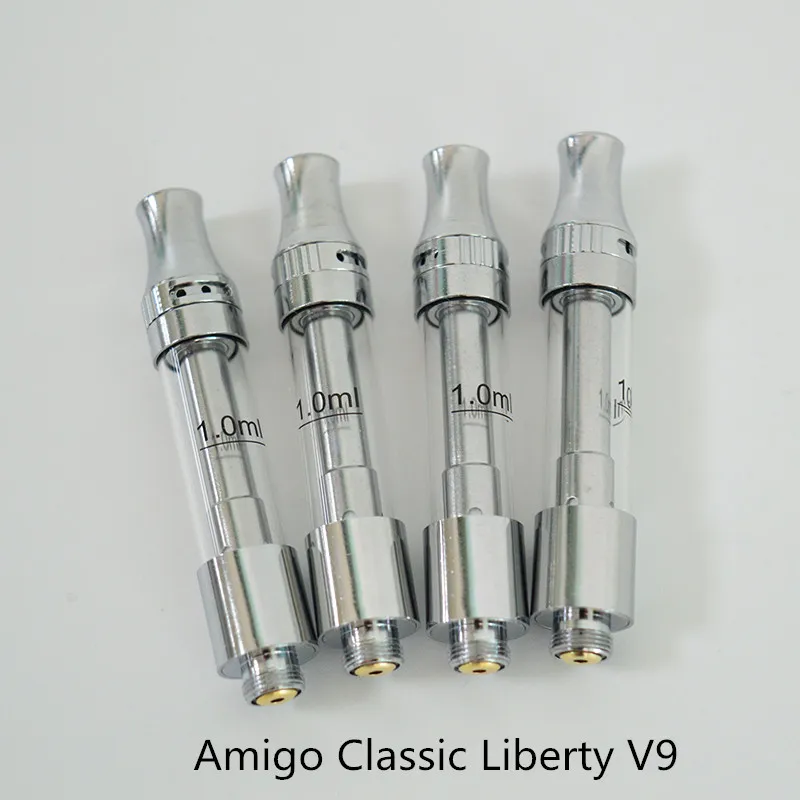 Amigo Classic Liberty V9 Atomizer 0.5ml 1.0ml Empty Vape Pens Ceramic Carts Disposable Glass Tank Quality Promises Cartridges Factory Directly Sale