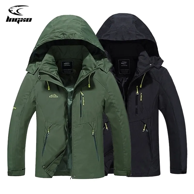 Hiking Jacket Sports Windbreaker Coat Autumn Winter Rain Jacket Windproof Hunting Skiing Climing Outdoor Waterproof Men Camping 201114