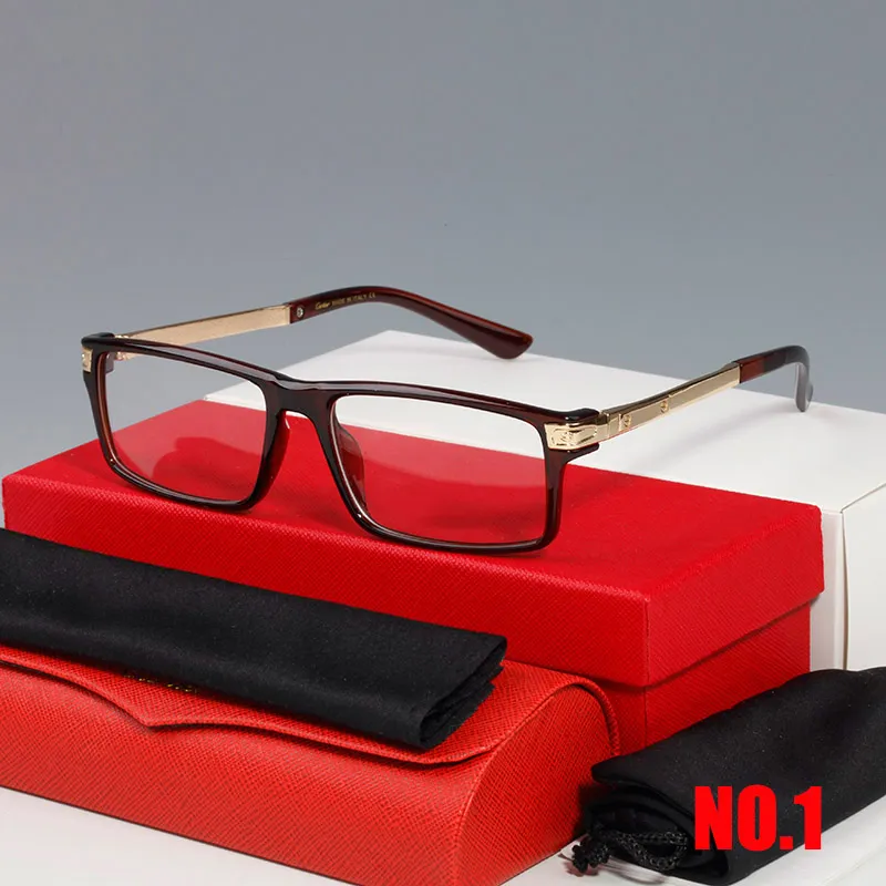 Mode de Kunstenaar Rechthoek Man Metalen Luipaard Zonnebril Optische Frames Mode Buffelhoorn Frame Bril Brillen Unisex Hoge Kwaliteit Case en Box Vintage