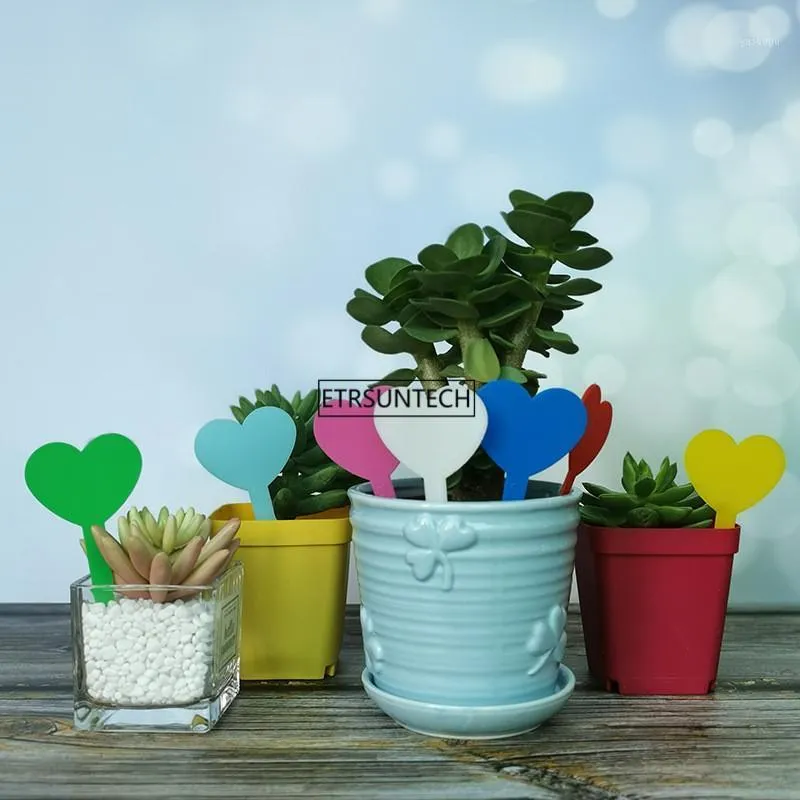 Autres fournitures de jardin 30Set Étiquette en plastique Type de plante Pot de fleur Épaissir Tags Jardinage en forme de coeur