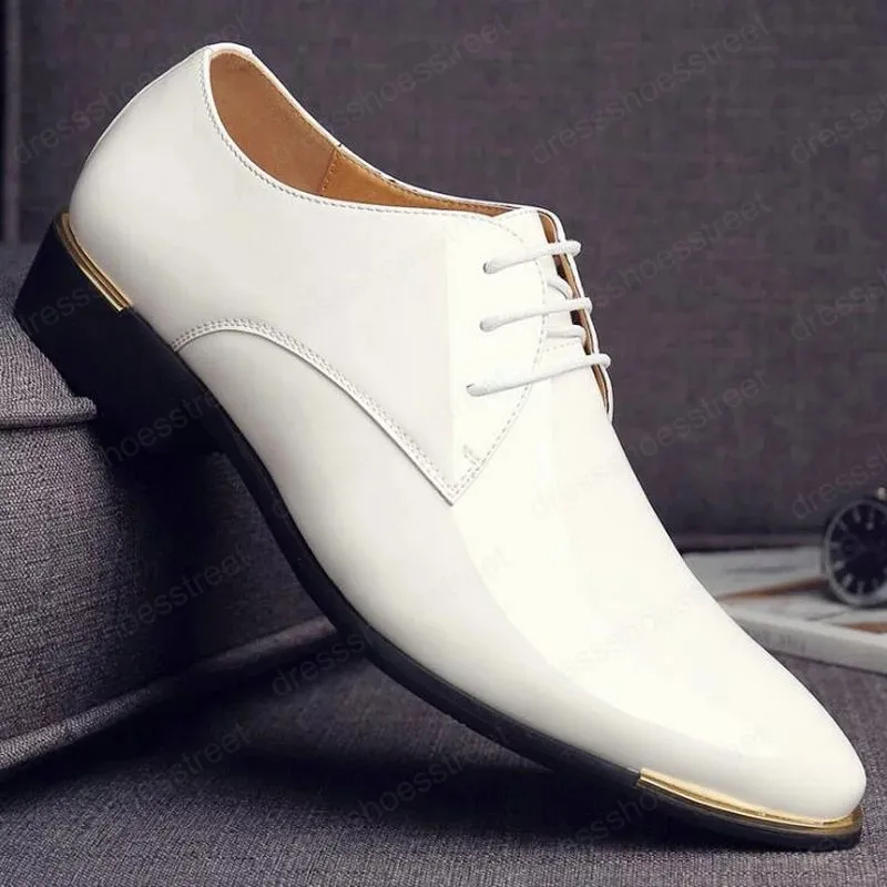 Mens white pointed toe dress on sale shoes