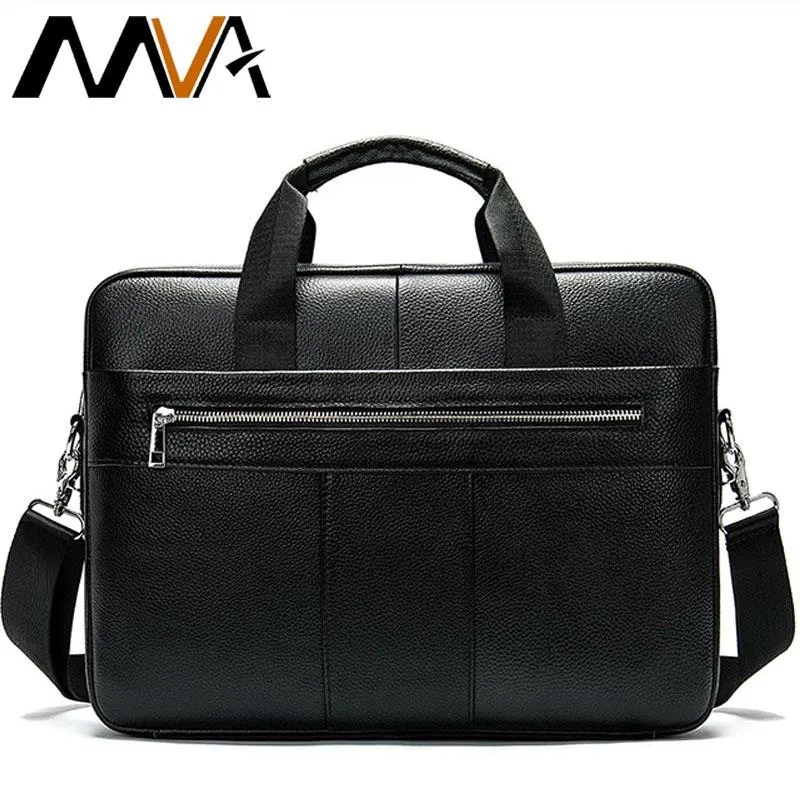 Briefcases MVA Leather For Men Laptop Bag Messenger 14 Inch Laptops