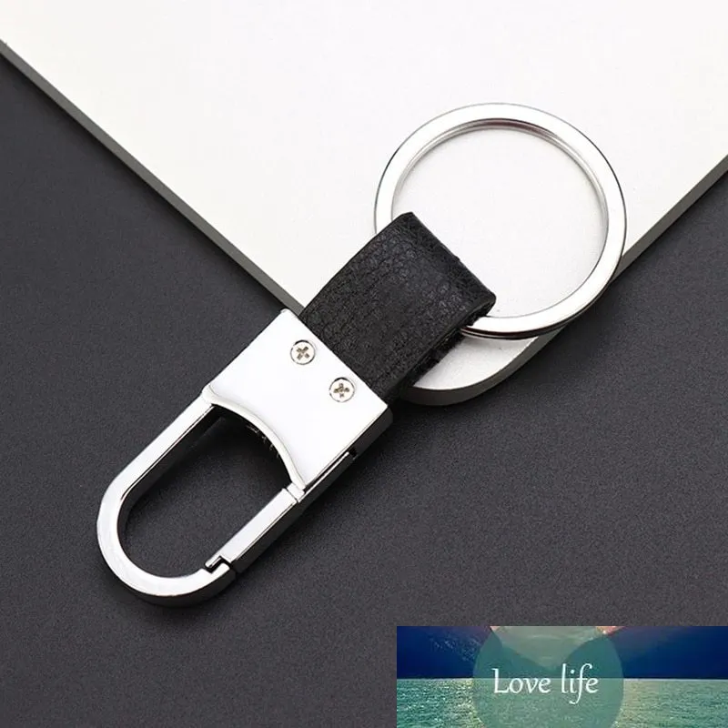 Kluczowe łańcuchy Uchwyt Keyfob dla akcesoriów samochodowych Prezent Mężczyźni Kreatywna metalowa skórzana łańcuch kluczowy pierścień kluczyek