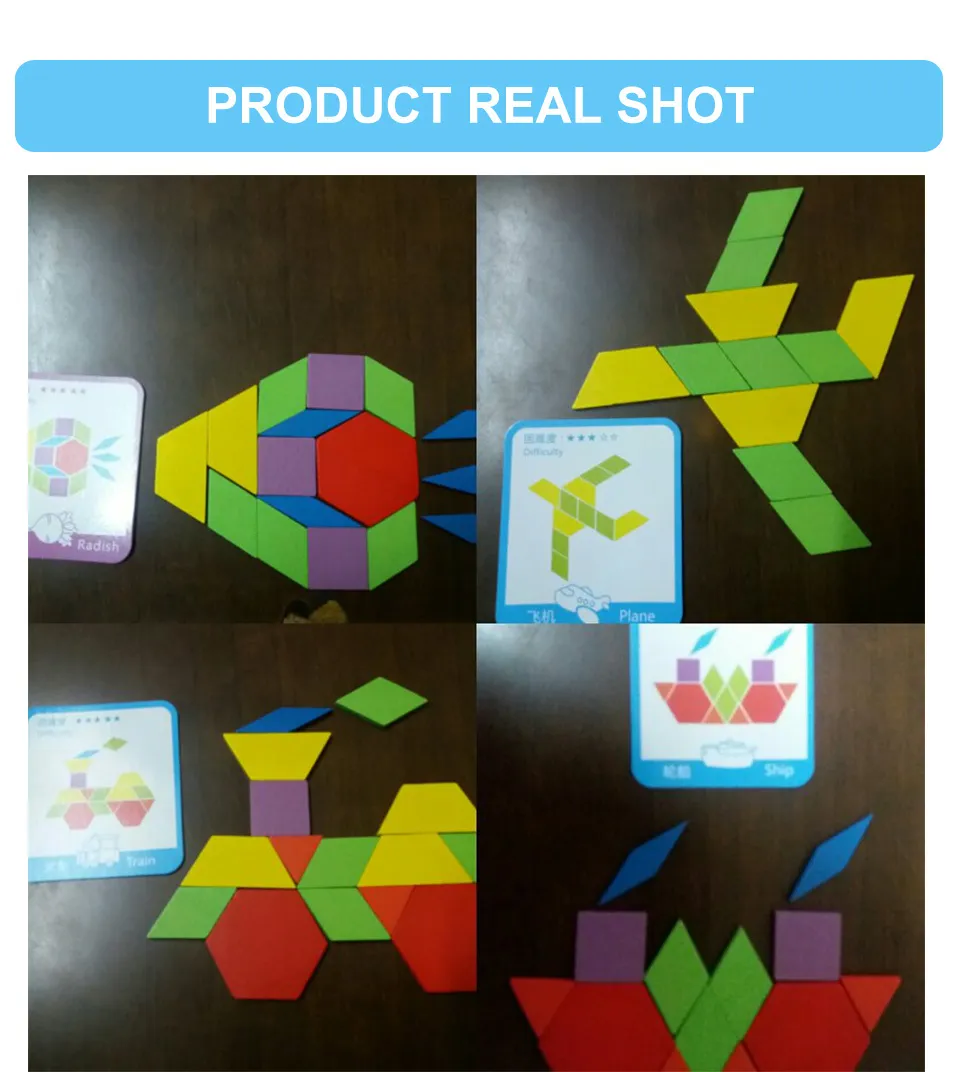 Montessori Wooden Jigsaw Puzzle For Kids Educational Tangram Magnetic ...