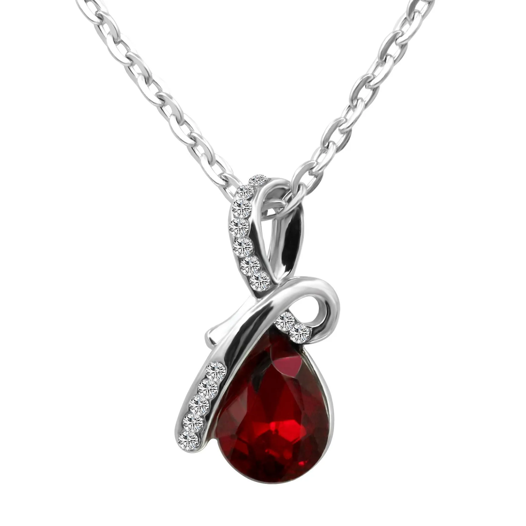 Collier pendentif en forme de larme pour femmes de mode cristal autrichien strass larme charme chaîne en argent plaqué pour dames bijoux