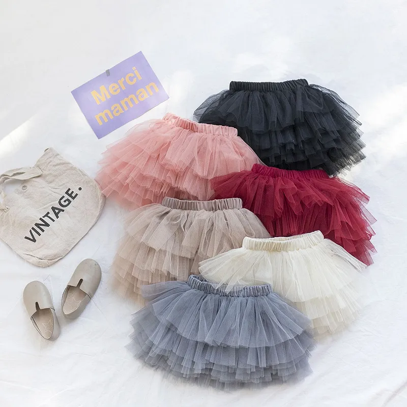 Bébé filles TUTU jupes enfants maille robe de princesse été Ballet Tulle fantaisie fête gâteau jupes Costume Dancewear M3162