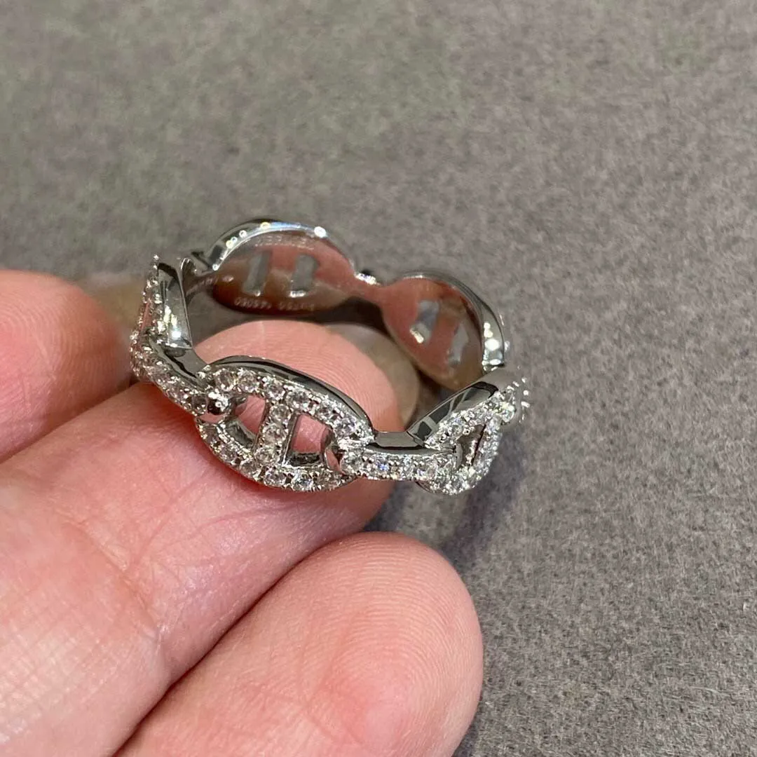 Luksusowy Quality Punk Ring z Diamond and Hollow Design dla kobiet i dziewczyny Przyjaciel Biżuteria Ślubne Prezent Darmowa Wysyłka PS6453