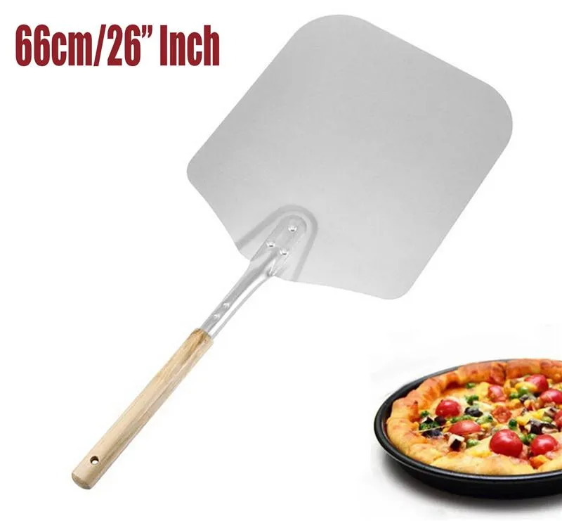 Pizza Peel Shovel with Wooden Handle Cake Shovel Cheese Cutter Peels Lifter Tool Pizza Shovel Baking Pastry Tools
