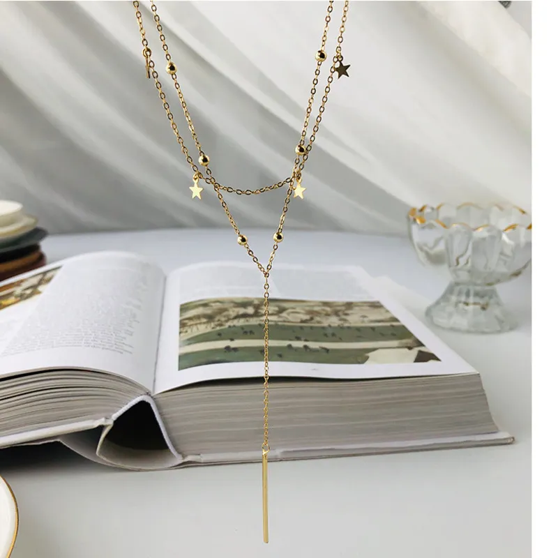Boho Star Countans Tassel Модное ожерелье 925 Стерлинговые Серебряные Ожерелья для Женщин Минималистские Ожерелья Ожерелья Хоятки Mujer Ювелирные Изделия Q0531