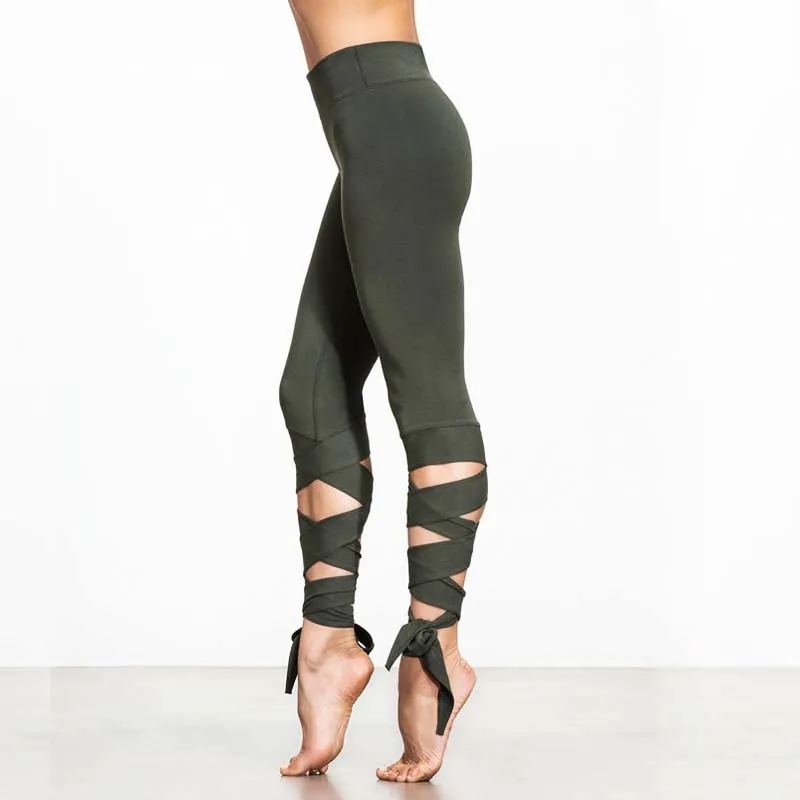 Kaywide--New-Arrival-Black-Bandage-Cross-Leggings-Women-High-Waist-Plus-Size-Sport-Yoga-Pants (3)