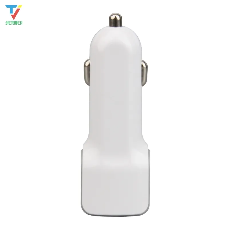 Auto-styling 2.1A 1A U vorm Dual 2 poort USB autolader adapter voor Smart Mobile mobiele telefoon 100pcs / lot