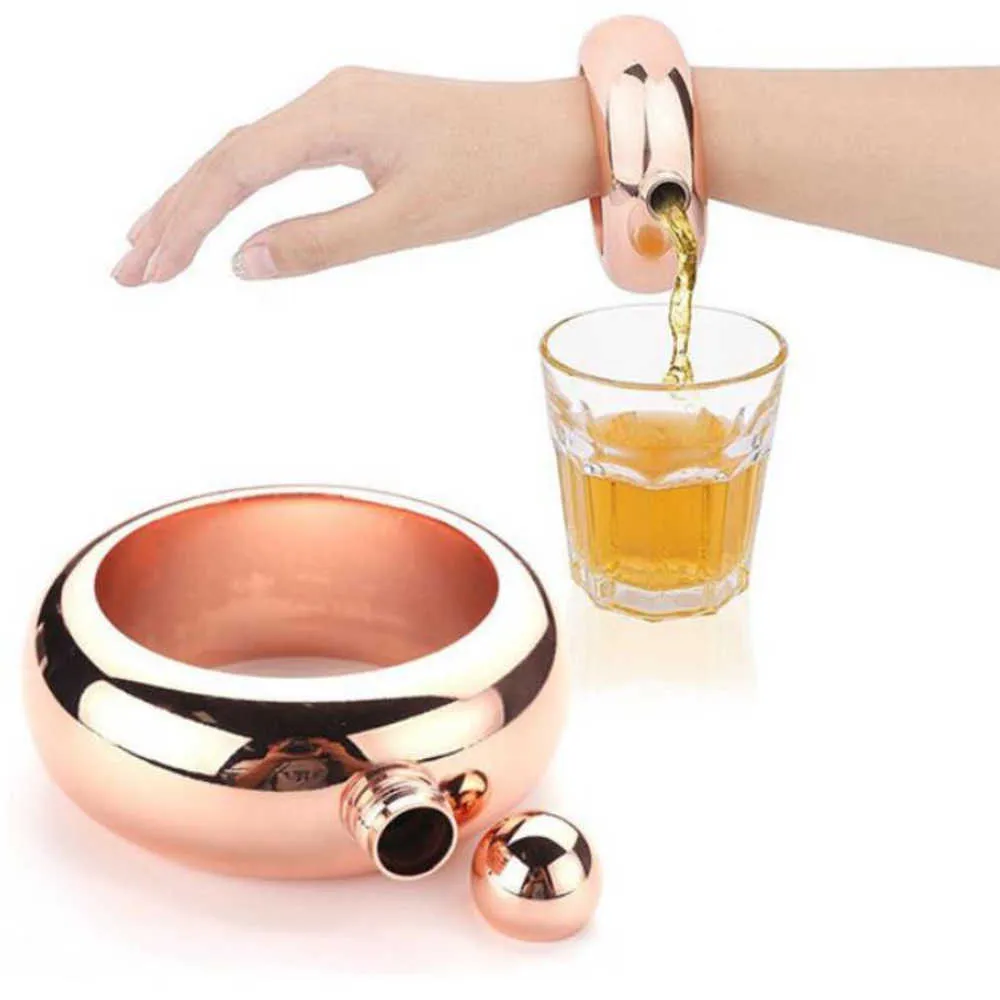 Stainless Steel Portable Jug Bracelet Bottle Wine Whisky Round Flask For  Alcohol Drinkware Wine Pot Gifts Cute Alcohol Bottles - AliExpress