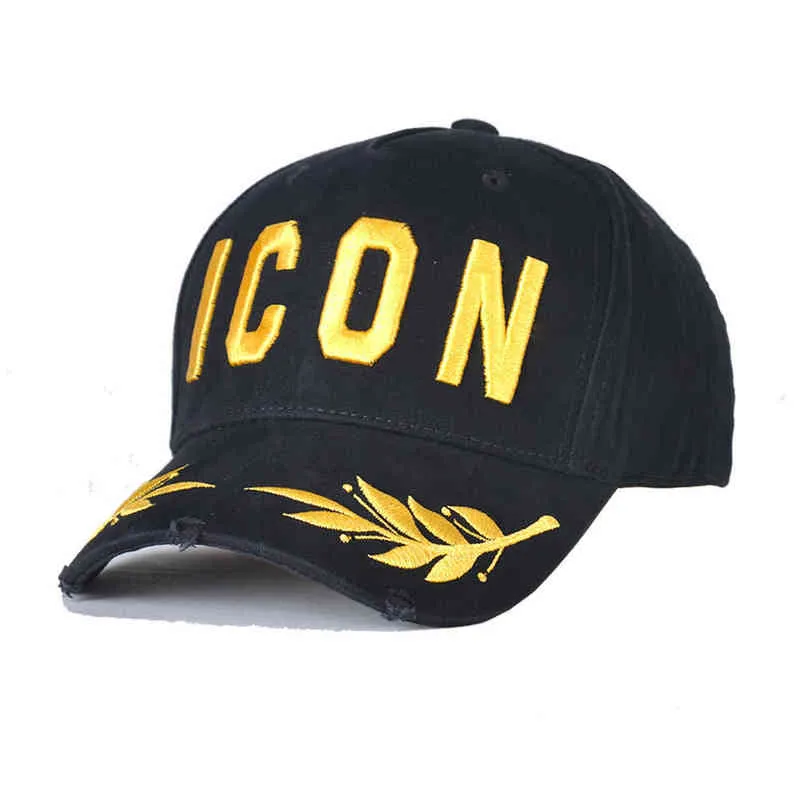 2021 Italien Icon Marke Baseball Caps Hut Männer Baseball Caps Baumwolle Unisex Einstellbare Frauen DSQ Baseball Caps Brief Schwarz Kappe D143 H0105