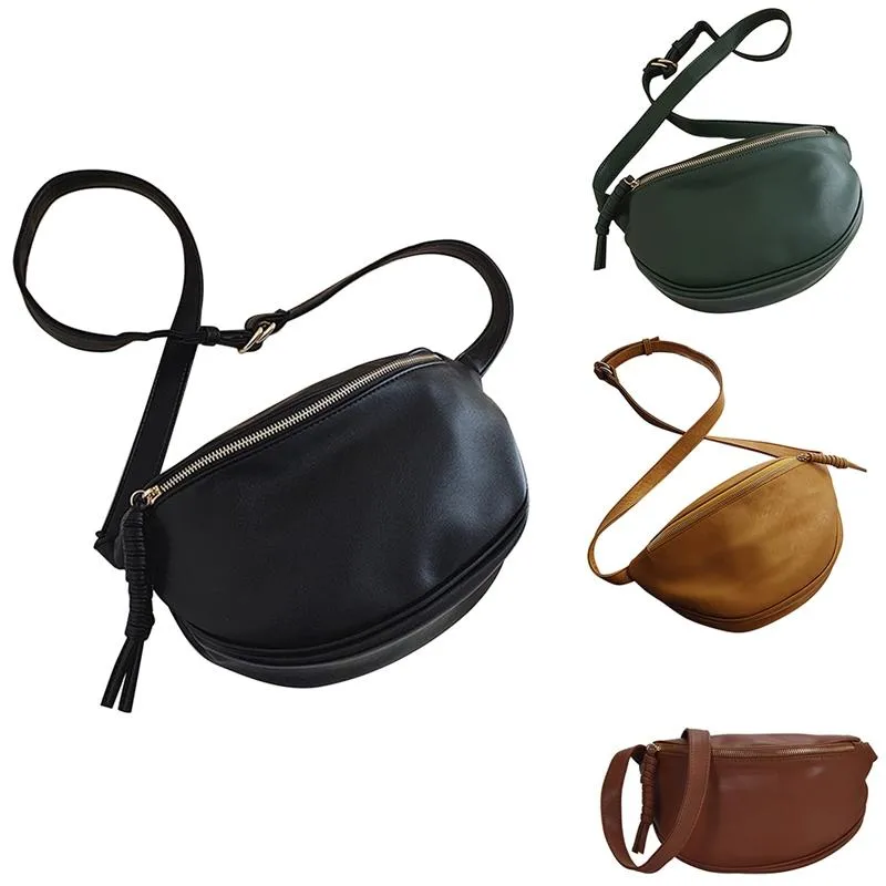 Waist Bags Fashion Lady Bag Large Capacity Messenger Chest Banana PU Leather