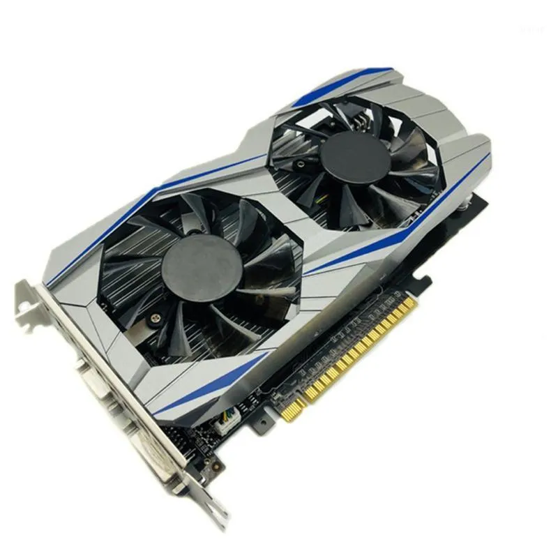 Professional GTX1050TI 4GB DDR5 Graphics Card Silver Blue 128Bit DVI