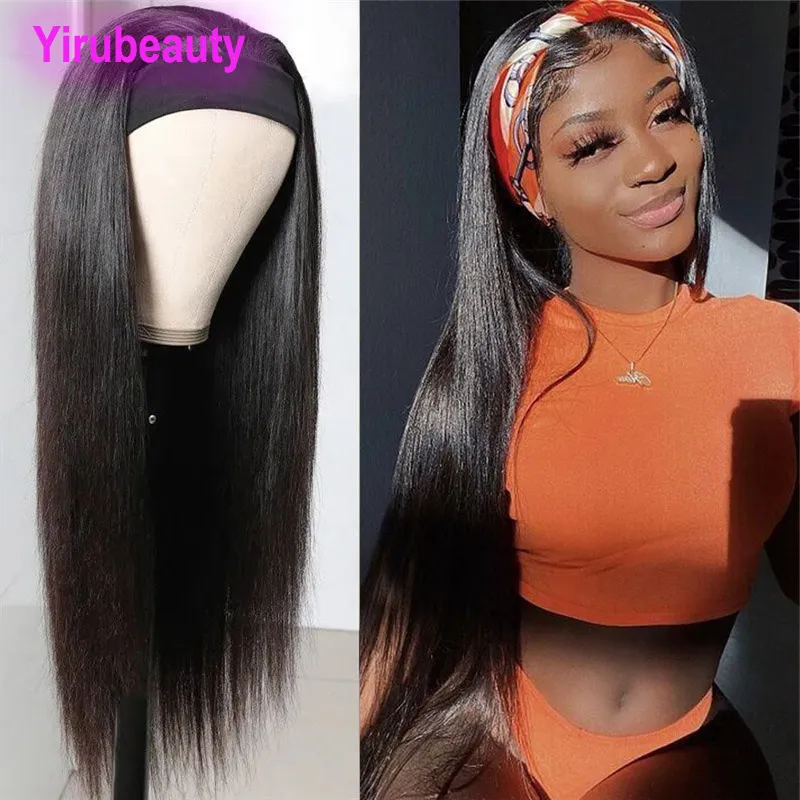 Yirubeauty Peruian Human Virgin Hair Bangs 613＃天然色の絹のまっすぐフルメカニズムウィッグキャップレスウィッグ卸売レミーヘア製品