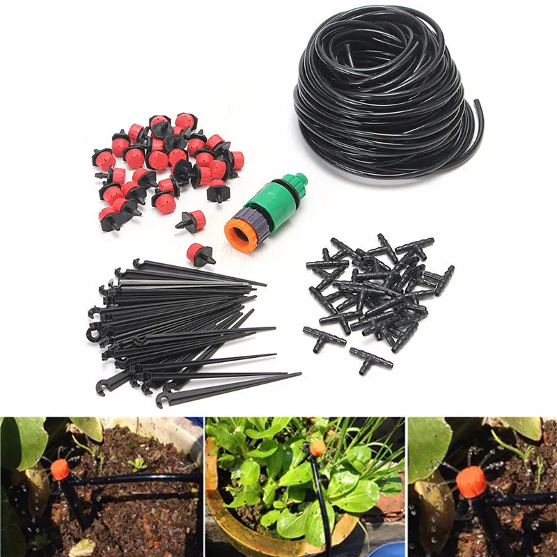 Acquista Set di irrigazione a goccia automatica per serra da giardino Kit di irrigazione a goccia regolabile 5/10/15/20/25/30/40m Kit di irrigazione per tubo da 1/4 in Italia a partire da 1.1