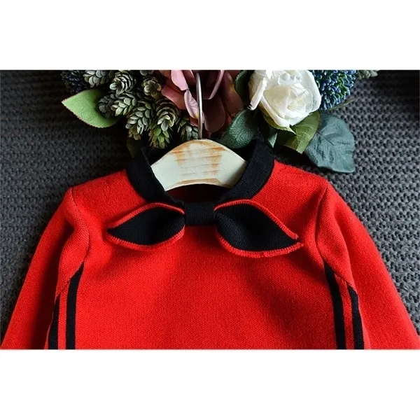 女の子の服セット秋の女の子はスーツを編んだ子供服の甘いセーター +女の女の子の服のための衣装2 pcs服