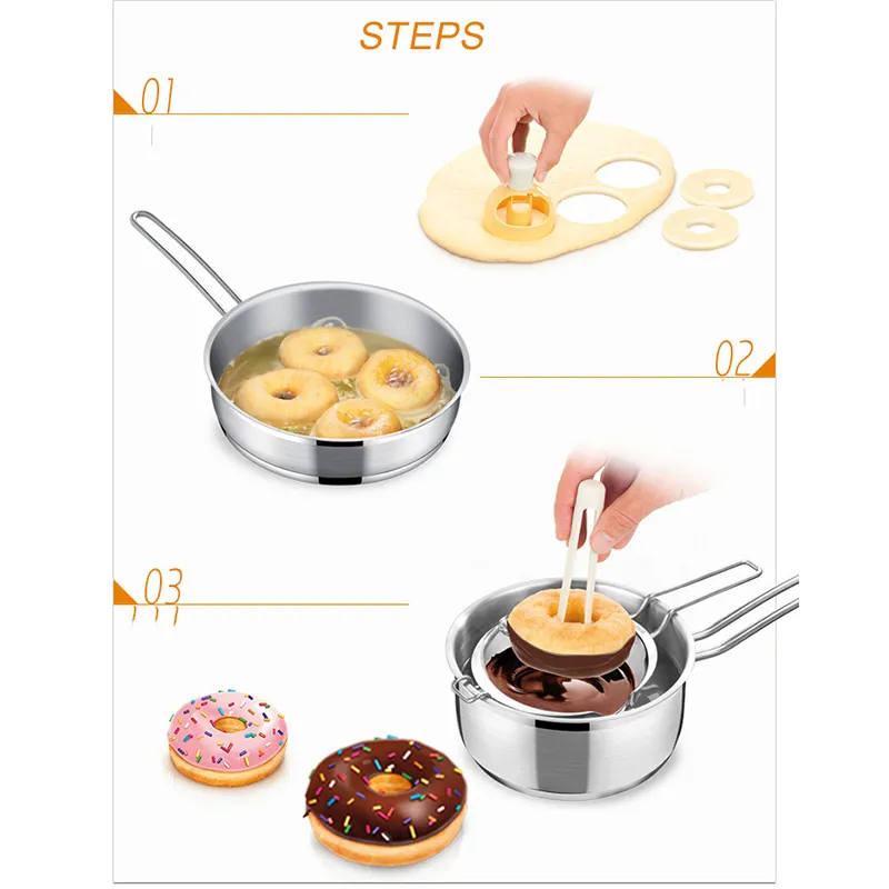 Creative DIY Donut Mold Cake Decorating Tools Plastic Desserts Bread Cutter Maker Baking Supplies Kitchen Tools