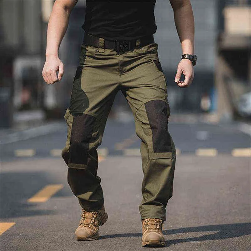Haute qualité hommes pantalons tactiques pantalon Cargo décontracté joggeurs urbains pantalons de survêtement imperméable mâle chasse Trekking pantalon H1223